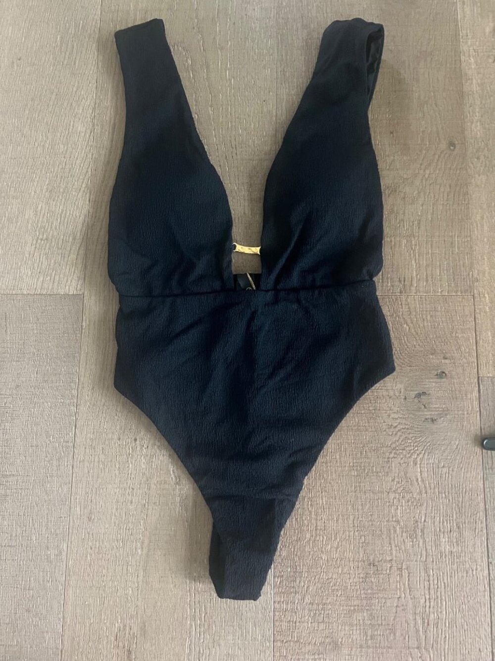 VIX Paula Hermanny Fir Elisa Candice BLACK One-Piece Swimsuit SIZE L NWOT - Picture 5 of 11